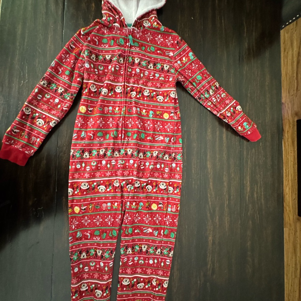 Disney Red and Green Holiday Onesie